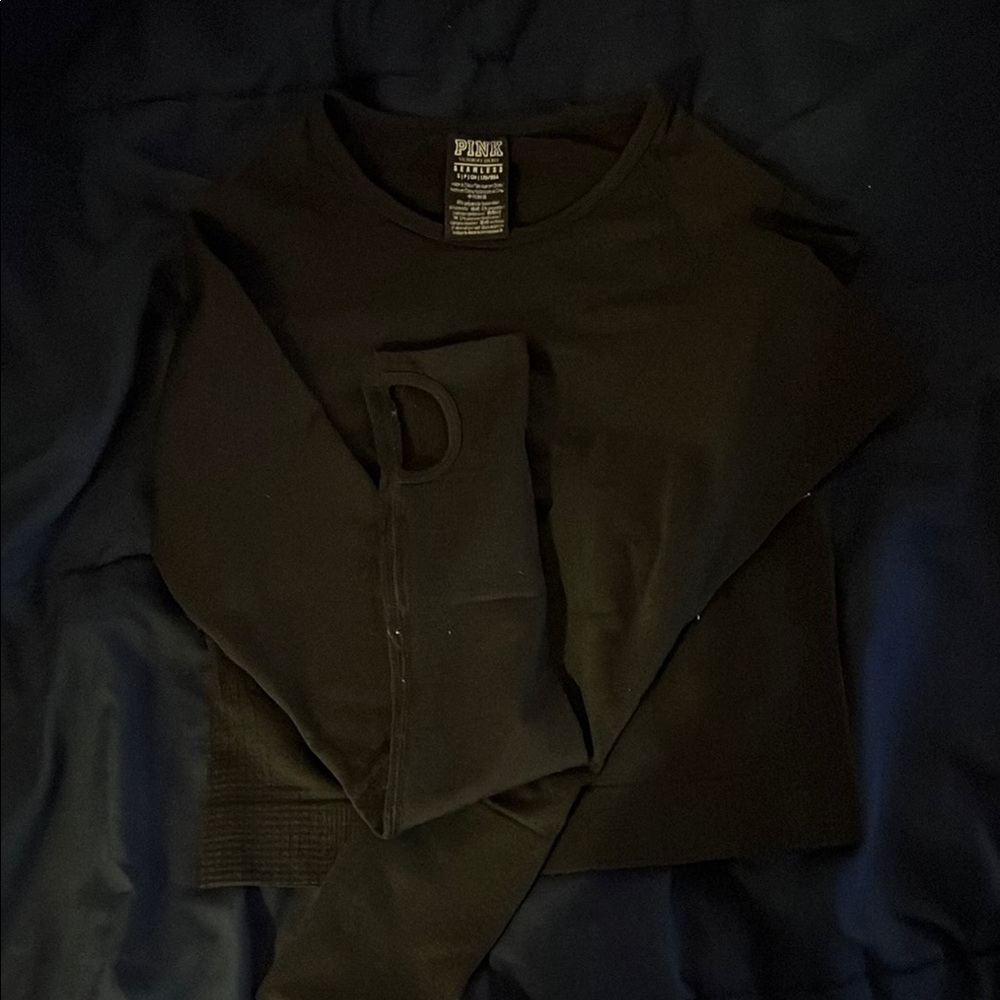 Black PINK Victoria's Secret cropped long sleeve